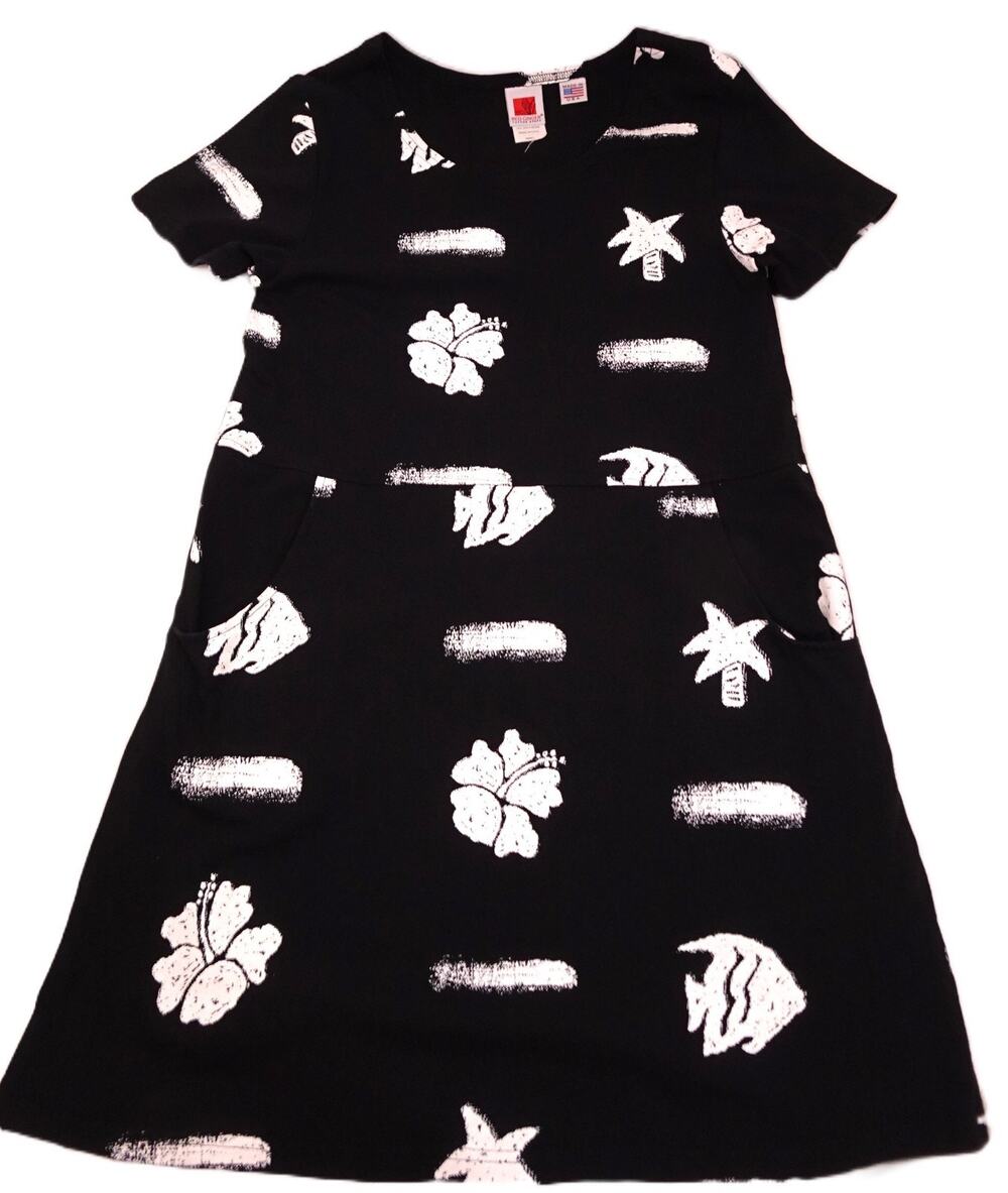 Red Ginger Beach Dress Small Black Cover Up Resort Wear Vacation Island Cruise S